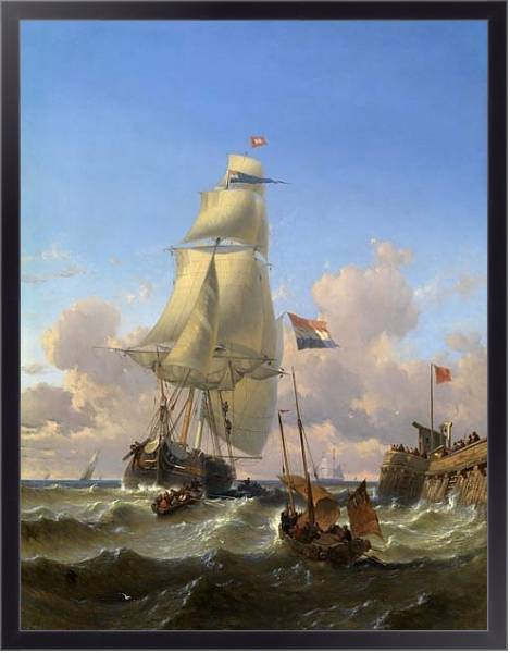 Постер Корабли у пирса с типом исполнения На холсте в раме в багетной раме 221-01