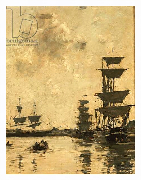 Постер Deauville: Schooners at Anchor, 1887 с типом исполнения На холсте в раме в багетной раме 221-03