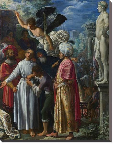 Постер Подготовка Святого Лоуренса к мученичеству с типом исполнения На холсте без рамы