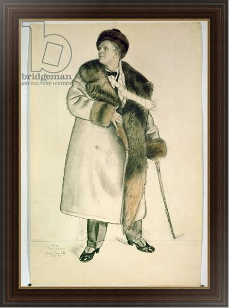 Постер Portrait of the Opera Singer Feodor Ivanovich Chaliapin 1920-21 с типом исполнения На холсте в раме в багетной раме 1.023.151