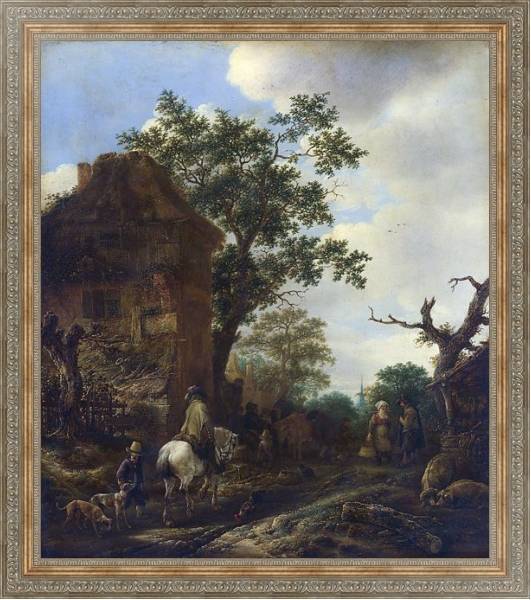 Постер Окраина деревини с наездником с типом исполнения На холсте в раме в багетной раме 484.M48.310