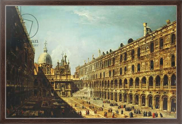 Постер The Courtyard of the Doge's Palace, Venice, с типом исполнения На холсте в раме в багетной раме 221-02