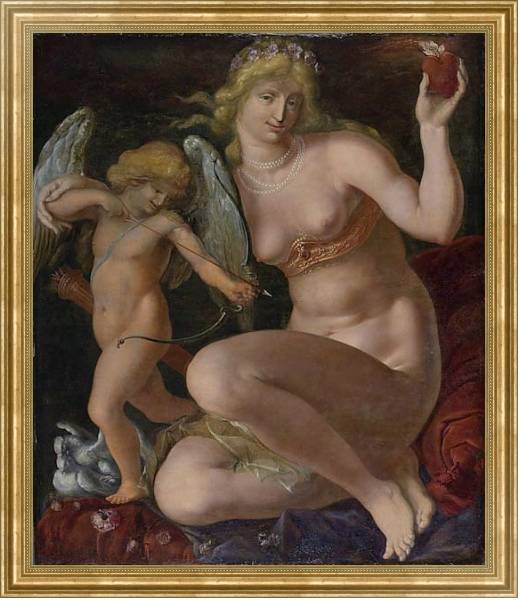 Постер Венера и Купидон с типом исполнения На холсте в раме в багетной раме NA033.1.051