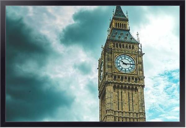 Постер Часы на Лондонском Биг Бене с типом исполнения На холсте в раме в багетной раме 221-01