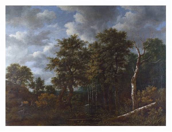 Постер Пруд, окруженный деревьями с типом исполнения На холсте в раме в багетной раме 221-03