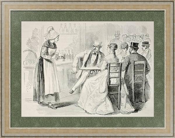 Постер Bar. Created by Pauquet and Dutheil, published on L'Illustration, Journal Universel, Paris, 1868 с типом исполнения Акварель в раме в багетной раме 485.M40.584