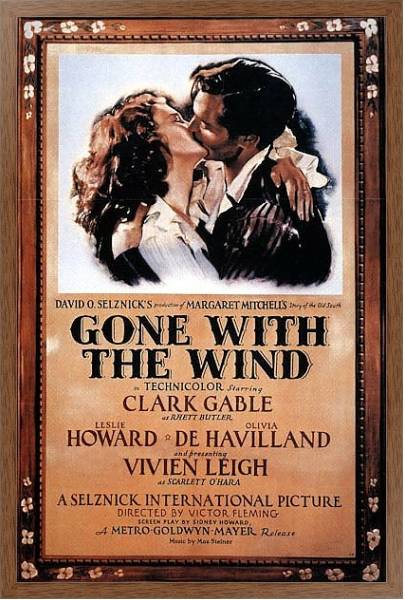 Постер Poster - Gone With The Wind с типом исполнения На холсте в раме в багетной раме 1727.4310