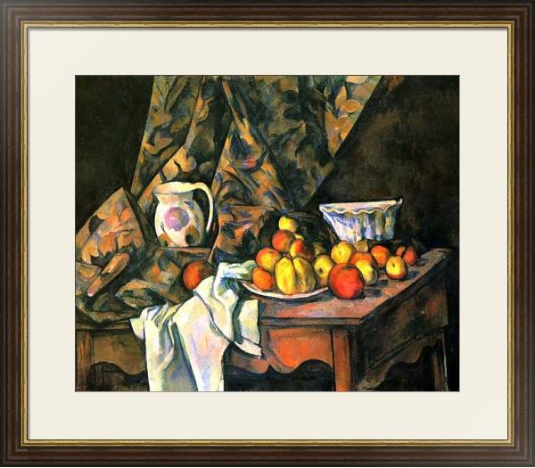 Постер Натюрморт с яблоками и персиками с типом исполнения Под стеклом в багетной раме 1.023.036