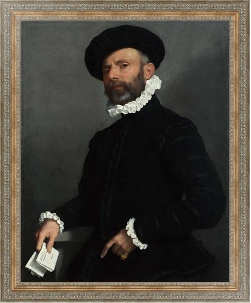 Постер Портрет мужчины, держащего письмо с типом исполнения На холсте в раме в багетной раме 484.M48.310
