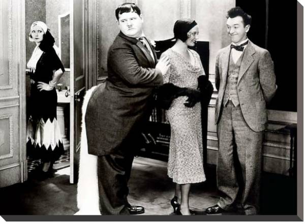 Постер Laurel & Hardy (Chickens Come Home) с типом исполнения На холсте без рамы