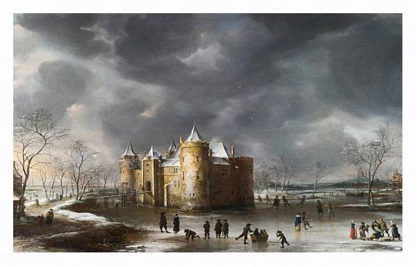 Постер Замок в Мейдене зимой с типом исполнения На холсте в раме в багетной раме 221-03