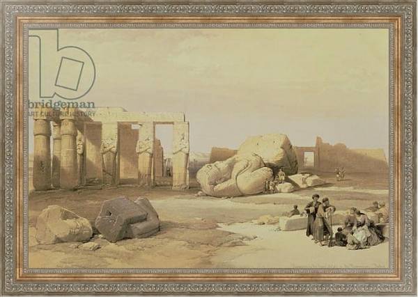 Постер Fragments of the Great Colossus, at the Memnonium, Thebes, 1937 BC с типом исполнения На холсте в раме в багетной раме 484.M48.310