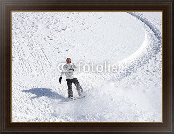 Постер Фрирайд на сноуборде с типом исполнения На холсте в раме в багетной раме 1.023.151
