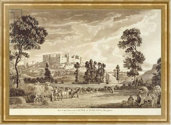 Постер Part of the Town and Castle of Ludlow in Shropshire, 1779 с типом исполнения На холсте в раме в багетной раме NA033.1.051