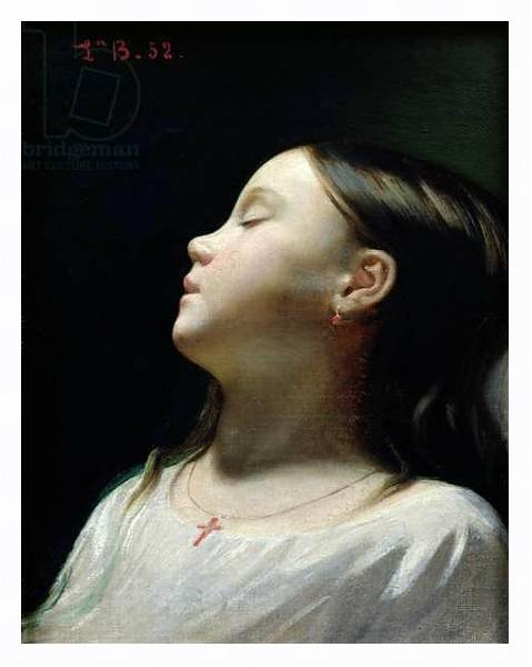 Постер Young Girl Sleeping, 1852 с типом исполнения На холсте в раме в багетной раме 221-03
