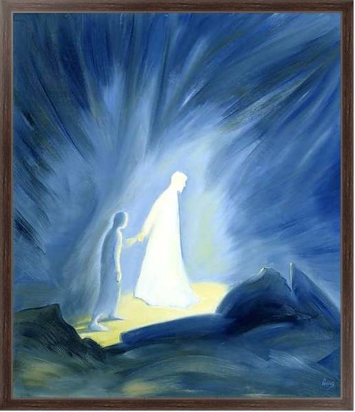 Постер Even in the darkness of out sufferings Jesus is close to us, 1994 с типом исполнения На холсте в раме в багетной раме 221-02