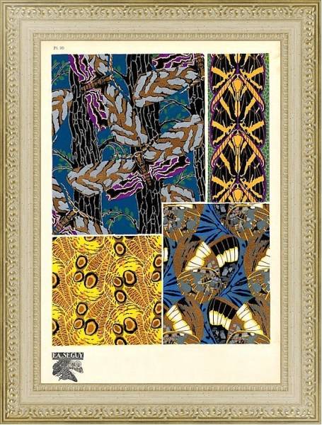 Постер Papillons by E. A. Seguy №13 с типом исполнения Акварель в раме в багетной раме 484.M48.725
