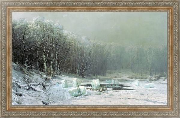 Постер Зима. Ледокол. 1878 с типом исполнения На холсте в раме в багетной раме 484.M48.310
