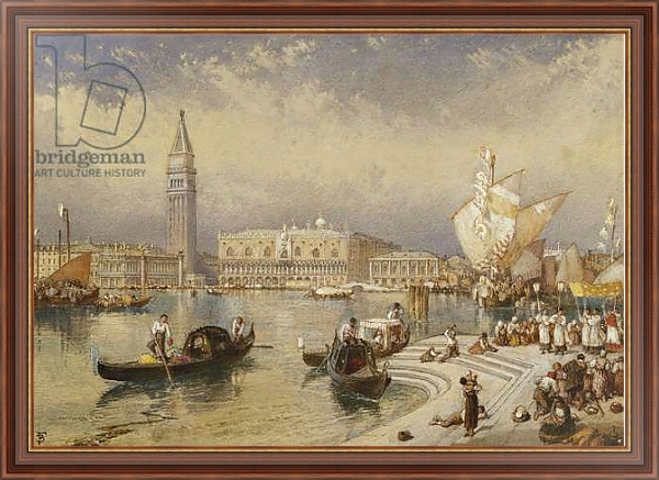 Постер The Doge's Palace, Venice, from the Steps of San Giorgio Maggiore, с типом исполнения На холсте в раме в багетной раме 35-M719P-83