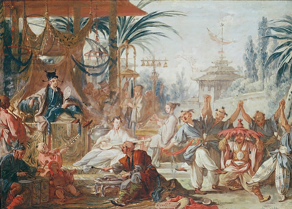 Постер Chinoiseries: Danse Chinoise, c.1742 с типом исполнения На холсте без рамы