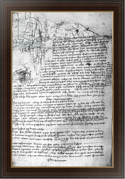 Постер Fol.145v-b, page from Da Vinci's notebook с типом исполнения На холсте в раме в багетной раме 1.023.151