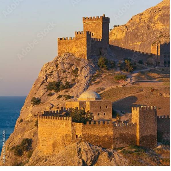 Постер Крым. Генуэзская крепость в Судаке с типом исполнения На холсте без рамы