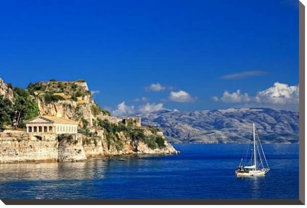 Постер Остров Корфу. Греция с типом исполнения На холсте без рамы