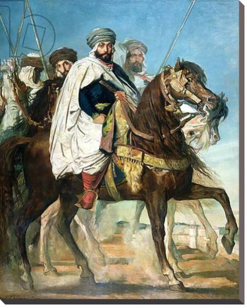Постер Ali Ben Ahmed, the Last Caliph of Constantine, with his Entourage outside Constantine, 1845 с типом исполнения На холсте без рамы