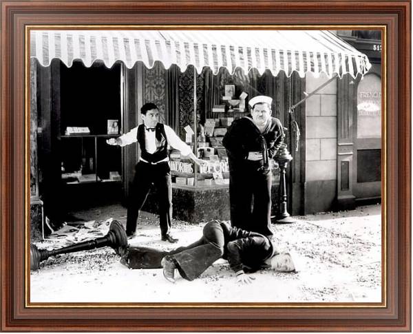 Постер Laurel & Hardy (Two Tars) с типом исполнения На холсте в раме в багетной раме 35-M719P-83