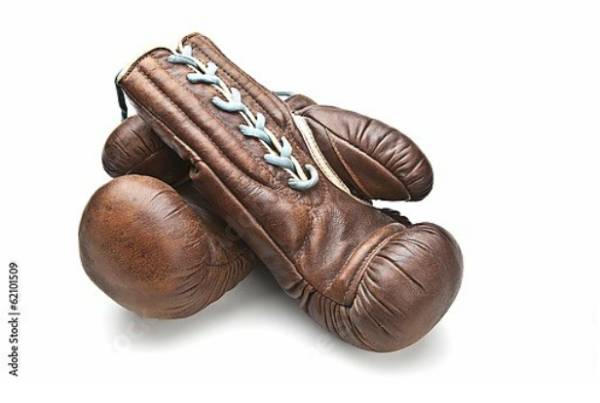 Постер Винтажные боксерские перчатки с типом исполнения На холсте без рамы