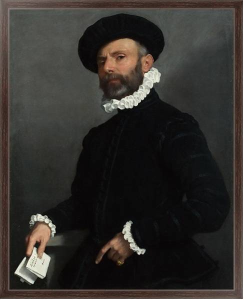 Постер Портрет мужчины, держащего письмо с типом исполнения На холсте в раме в багетной раме 221-02