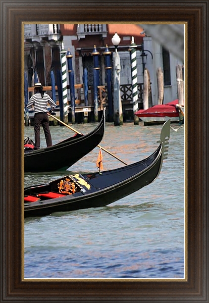 Постер Гондолы. Венеция 11 с типом исполнения На холсте в раме в багетной раме 1.023.151