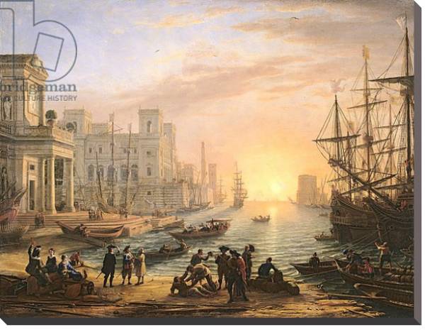 Постер Sea Port at Sunset, 1639 с типом исполнения На холсте без рамы