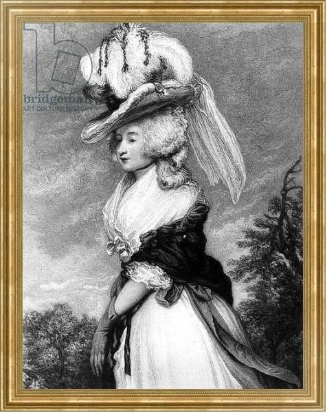Постер Lady Letitia Lade, mezzotint by Frederick Bromley, c.1785 с типом исполнения На холсте в раме в багетной раме NA033.1.051