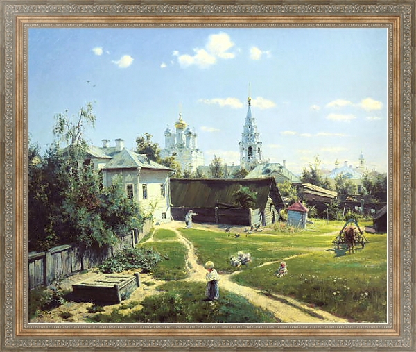 Постер Московский дворик 2 с типом исполнения На холсте в раме в багетной раме 484.M48.310