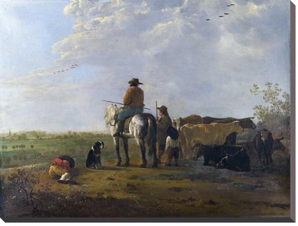 Постер Пастух с помошниками и скотом с типом исполнения На холсте без рамы