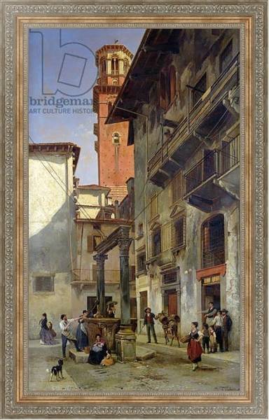 Постер Via Mazzanti, Verona, 1880 с типом исполнения На холсте в раме в багетной раме 484.M48.310