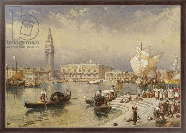 Постер The Doge's Palace, Venice, from the Steps of San Giorgio Maggiore, с типом исполнения На холсте в раме в багетной раме 221-02
