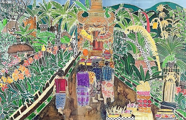 Постер Procession, Peliatan, Bali, 1996 с типом исполнения На холсте без рамы