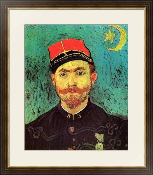 Постер Портрет Милле, второго лейтенанта Зуав с типом исполнения Под стеклом в багетной раме 1.023.036