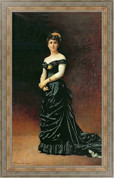 Постер Portrait of Madame Bishoffsheim, 1877 с типом исполнения На холсте в раме в багетной раме 484.M48.310