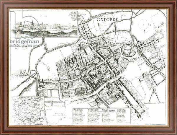Постер Map of Oxford, 1643 с типом исполнения На холсте в раме в багетной раме 35-M719P-83