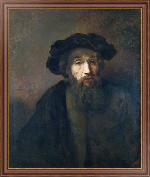 Постер Бородатый мужчина в шляпе с типом исполнения На холсте в раме в багетной раме 35-M719P-83