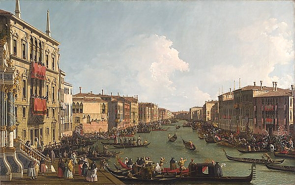 Постер Венеция - Регата на Гранд Канал е с типом исполнения На холсте без рамы
