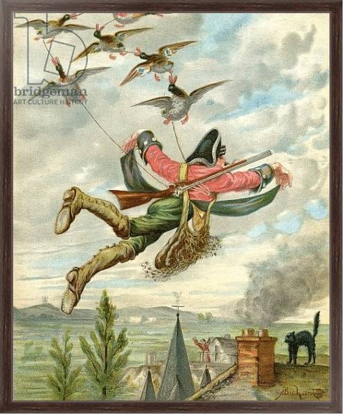 Постер Lifted from earth by ducks, c.1886 с типом исполнения На холсте в раме в багетной раме 221-02