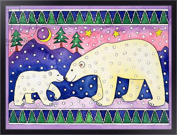Постер Polar Bears с типом исполнения На холсте в раме в багетной раме 221-01