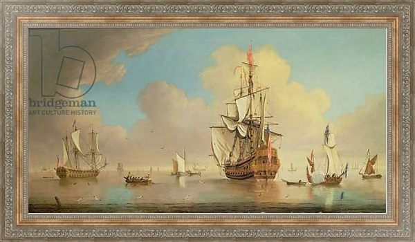 Постер British men-o'-war and other ships с типом исполнения На холсте в раме в багетной раме 484.M48.310