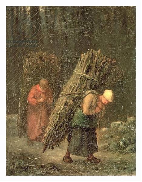 Постер Peasant Women with Brushwood, c.1858 с типом исполнения На холсте в раме в багетной раме 221-03