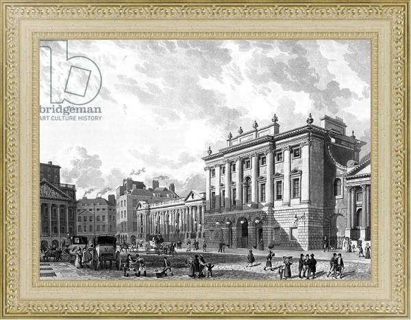 Постер The Bank of England, engraved by D. Havell с типом исполнения Акварель в раме в багетной раме 484.M48.725