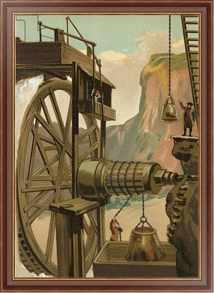 Постер Agricola directing the mines of Freyberg с типом исполнения На холсте в раме в багетной раме 35-M719P-83